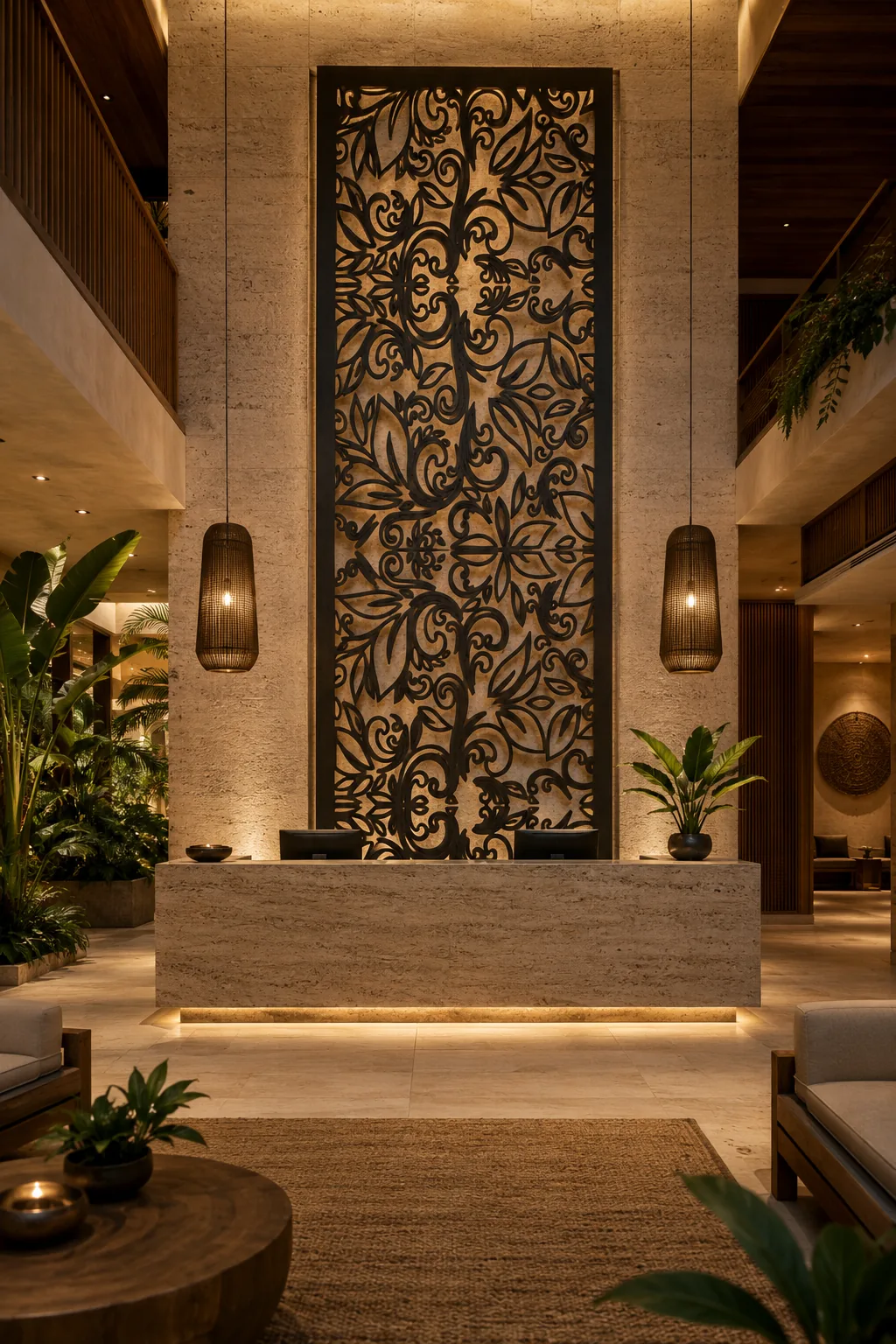 Panel floral decorativo para interiores